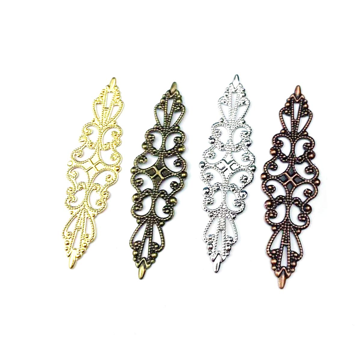 Embellish Craft - 200PCS Hollow Rhombus Charm Filigree Flower