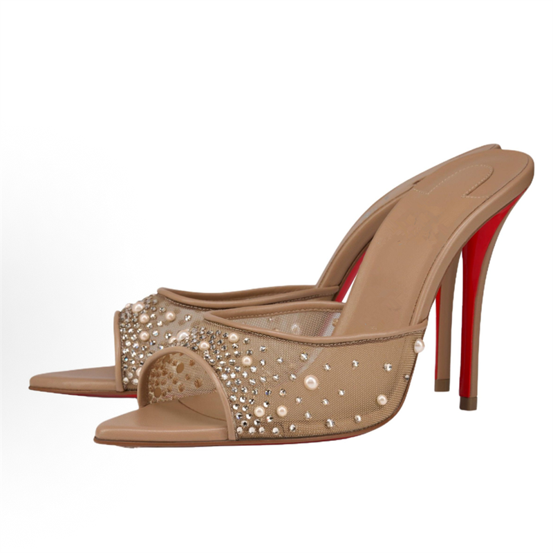 2026 Luxury Mesh Backless Mule - Sew On Rhinestone ulasan dan harga