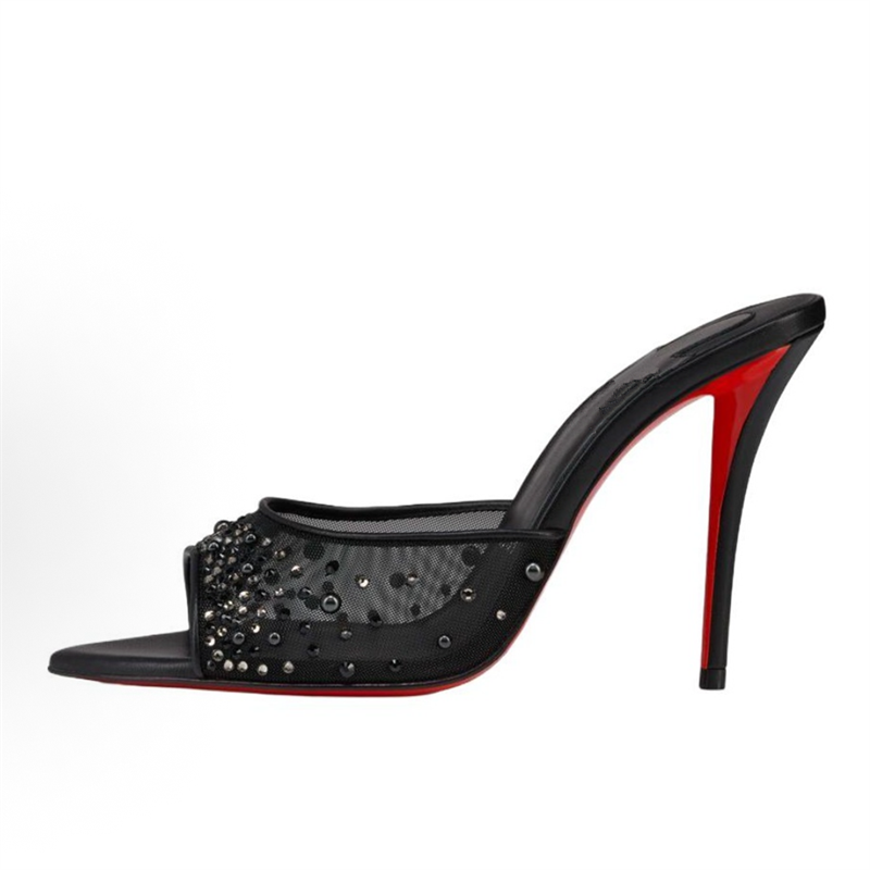 2026 Luxury Mesh Backless Mule - Sew On Rhinestone ulasan dan harga