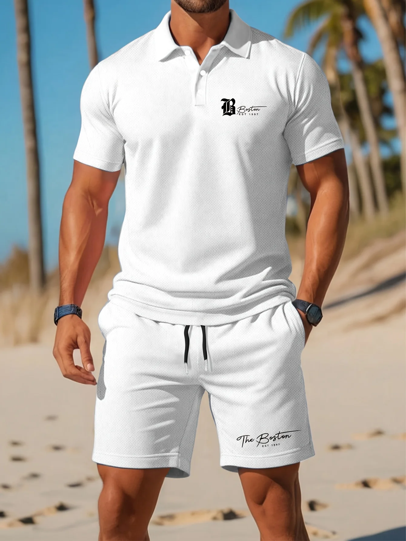 Summer New Men's Polo Shirt Se - Embellish Knit ulasan dan harga