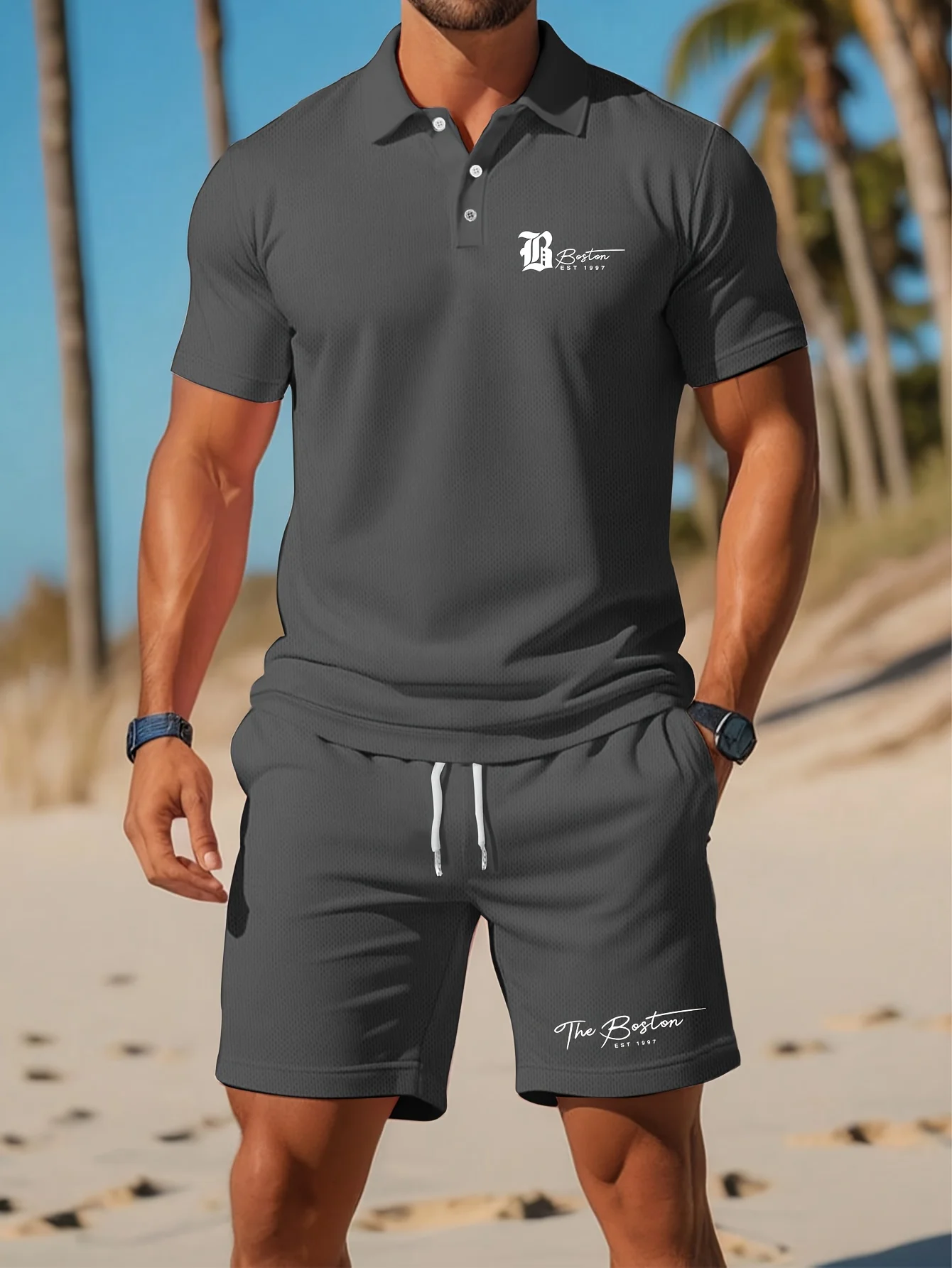 Summer New Men's Polo Shirt Se - Embellish Knit ulasan dan harga