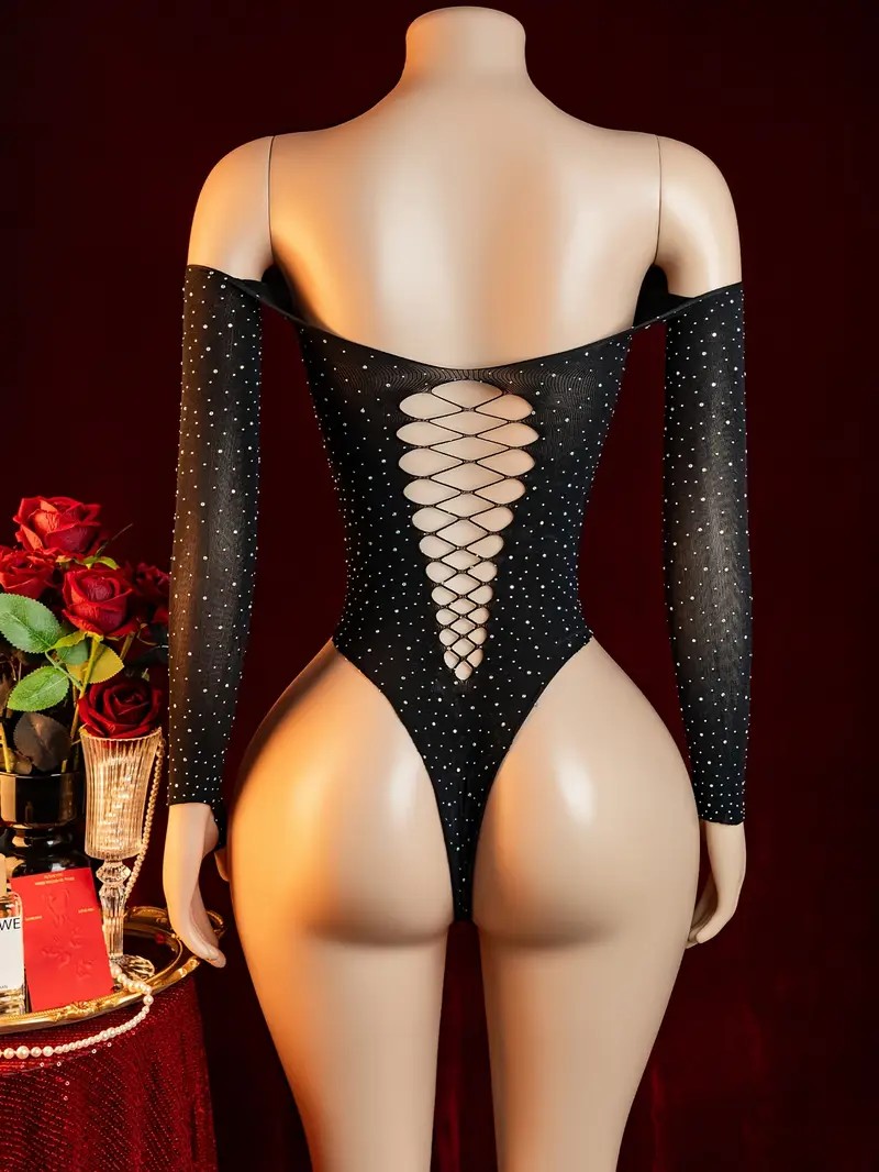 Rhinestone Fishnet Hollow Baby - Crystal Mesh Fabric ulasan dan harga
