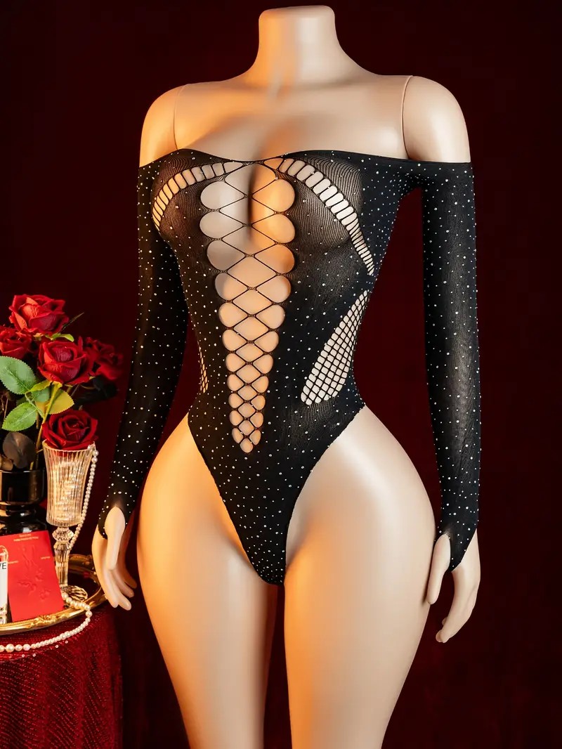 Rhinestone Fishnet Hollow Baby - Crystal Mesh Fabric ulasan dan harga