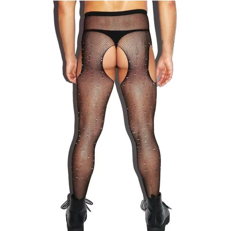 Men Hosiery Open Crotch Fishne - Crystal Mesh Fabric ulasan dan harga