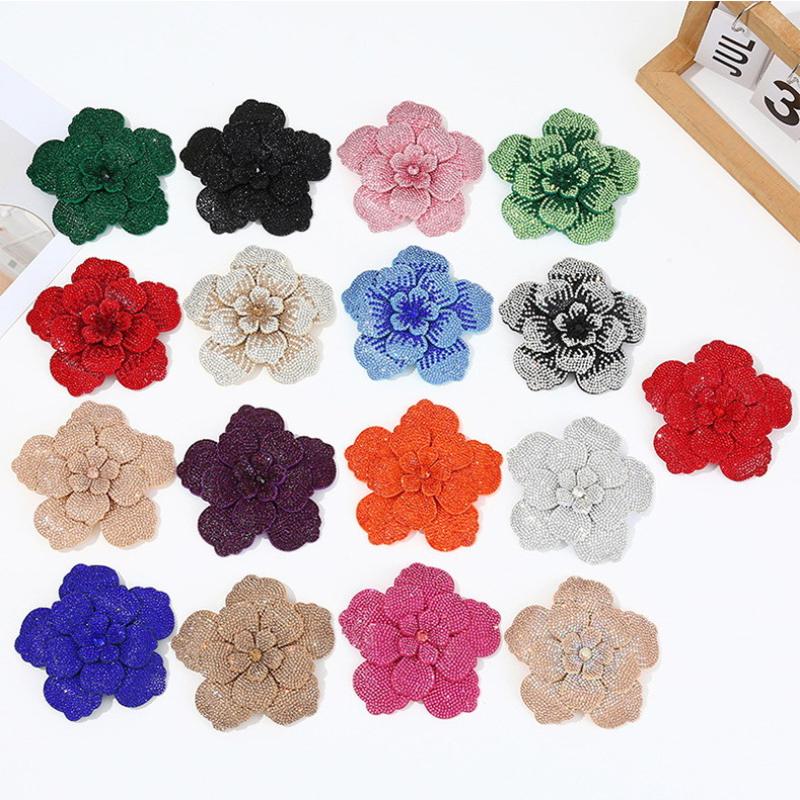 1pc Three-dimensional Camellia - Sew On Rhinestone ulasan dan harga