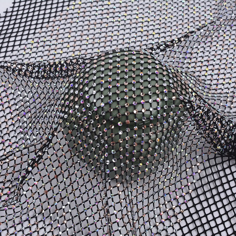 50x120cm Sewing Rhinestones Me - Crystal Mesh Fabric ulasan dan harga