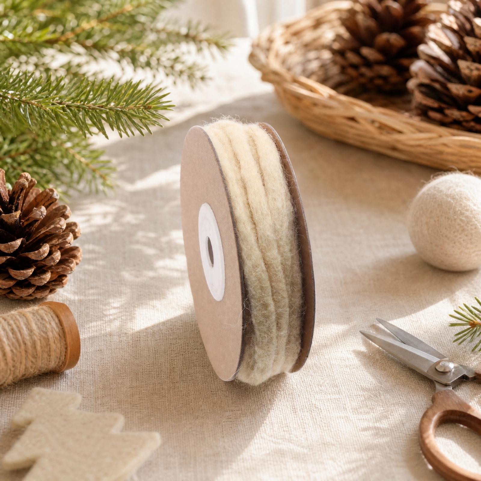 Pure Wool Felt Ribbon Round Co - Cord Trim Twisted ulasan dan harga