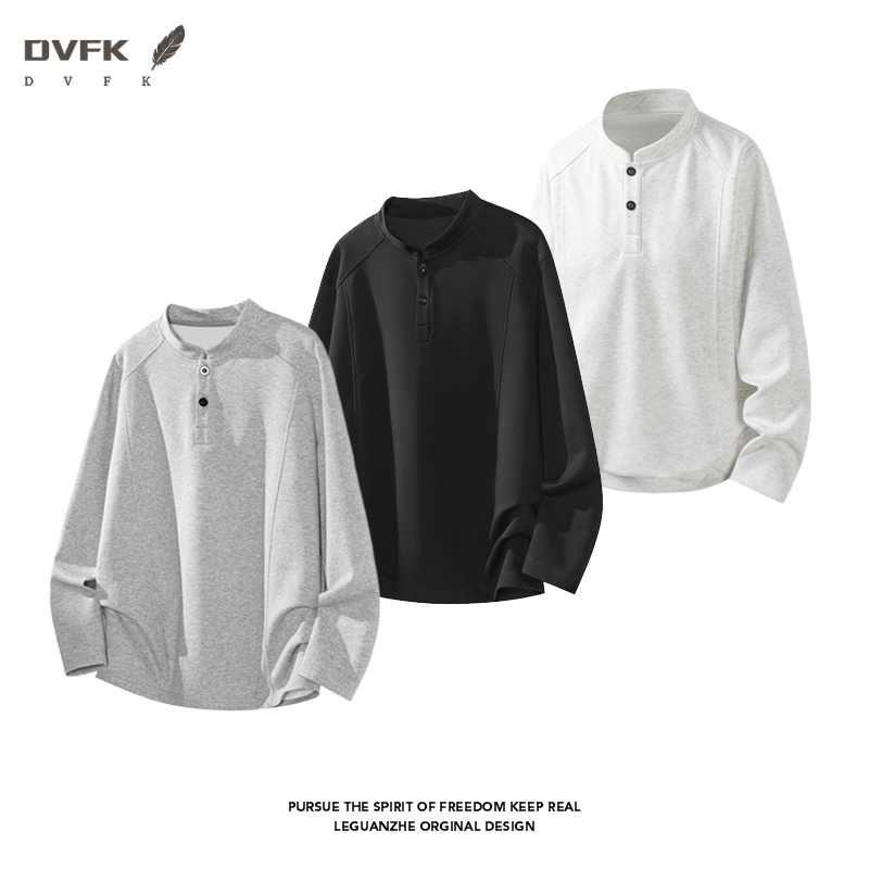 Men Raglan Sleeve Henley Long  - Embellish Knit ulasan dan harga