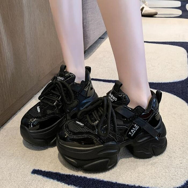 Women Mesh Chunky Sneakers New - Crystal Mesh Fabric ulasan dan harga