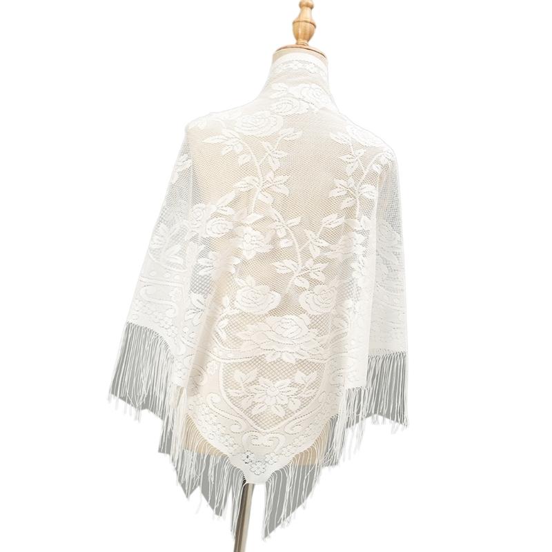 652F All Matching Lace Shawl W - Tassel Fringe Trim ulasan dan harga