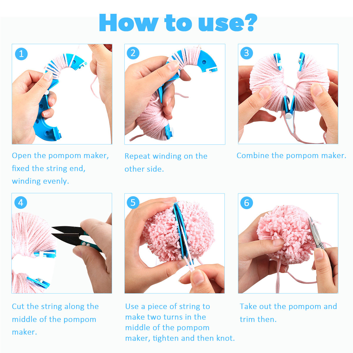 8Pcs Fluff Ball Maker 4 Sizes  - Pom Pom Maker Tool ulasan dan harga