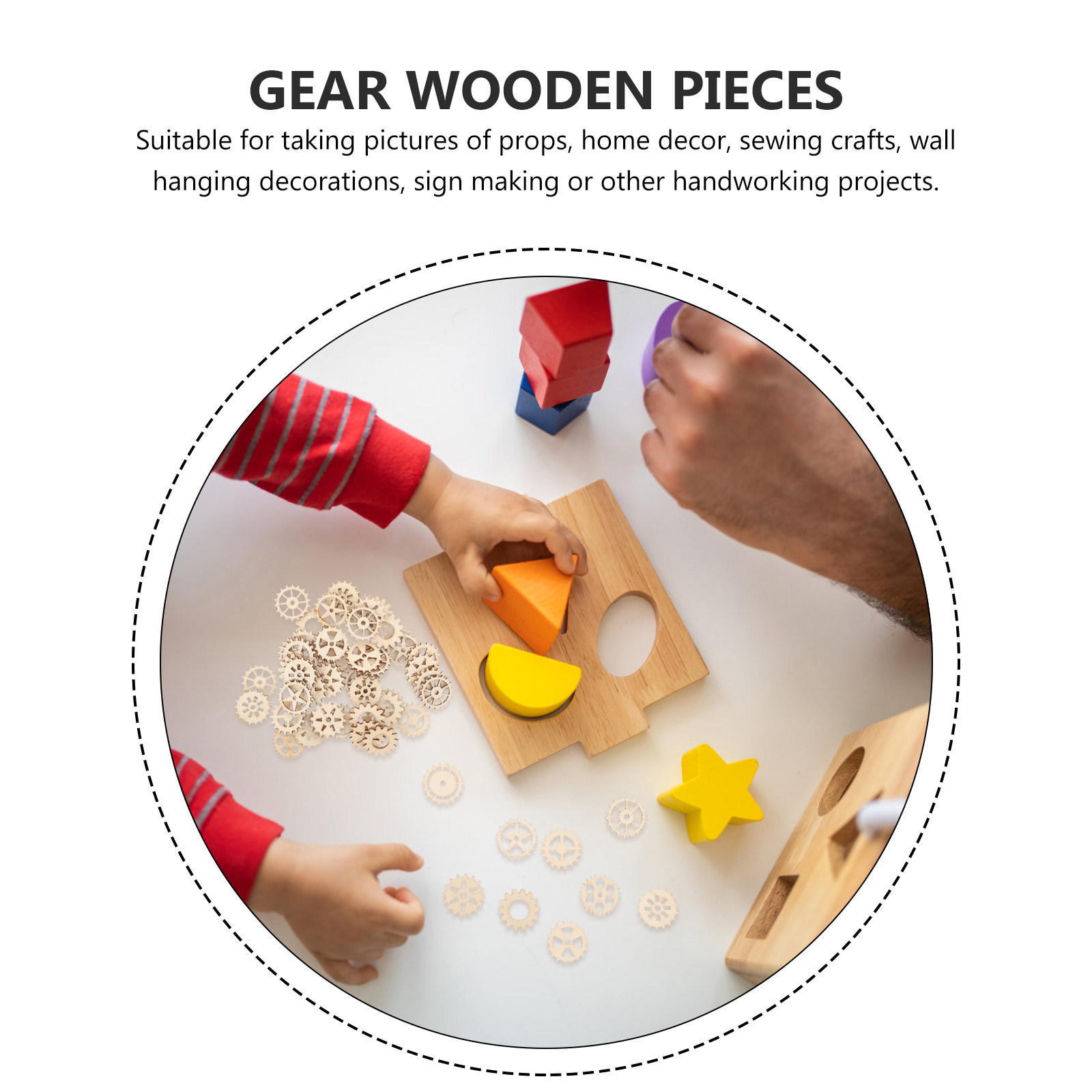 100Pcs Wood Gear Craft Pieces  - Embellish Craft ulasan dan harga
