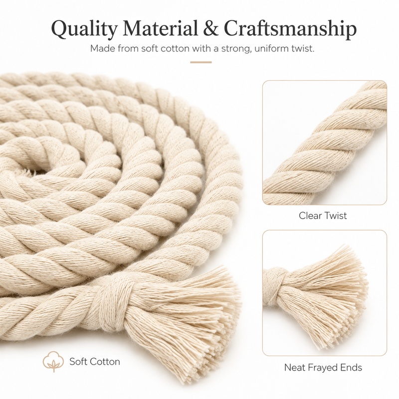 5M 5-20mm Cotton Twisted Rope  - Cord Trim Twisted ulasan dan harga